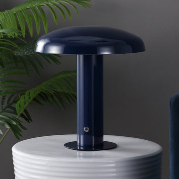 Suillius 11" Contemporary Bohemian Rechargeable/Cordless Iron Integrated LED Mushroom Table Lamp